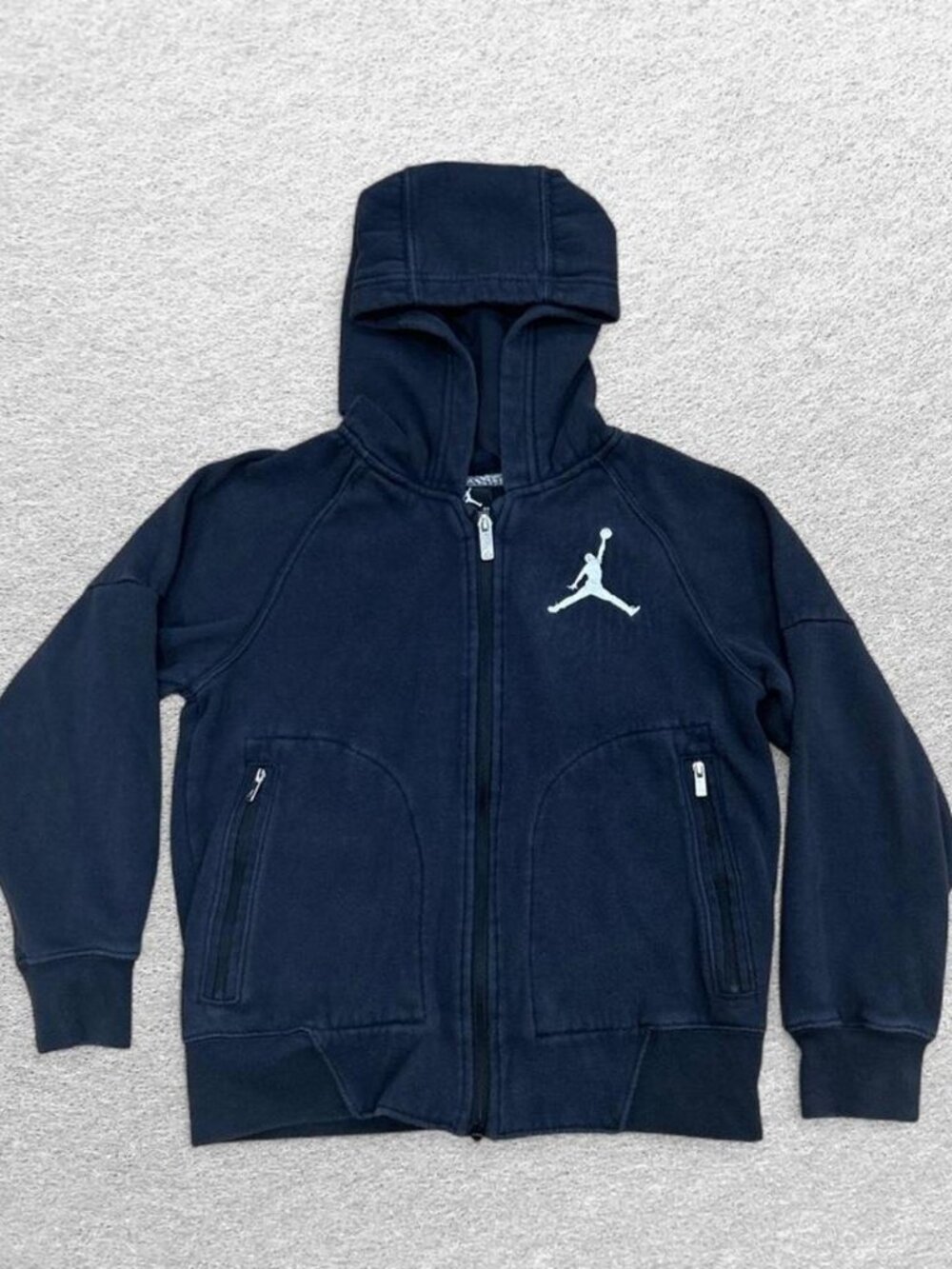 Jordan Jumpman Boy's Black Full Zip Up Hoodie Small 8-10